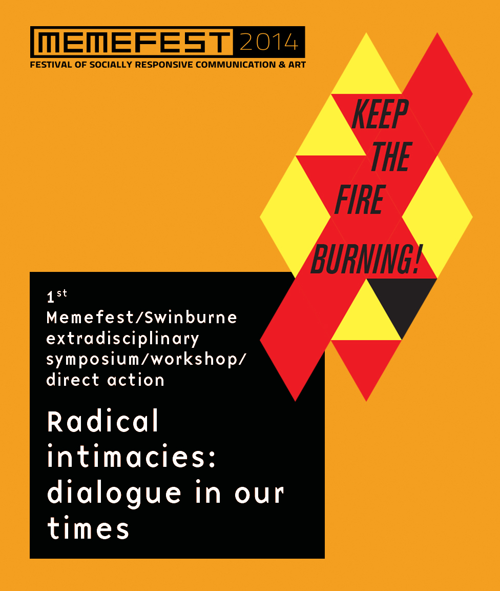 Keep The Fire Burning! Memefest/Swinburne Extradisciplinary Symposium/Workshop/Direct Action and a Special Award